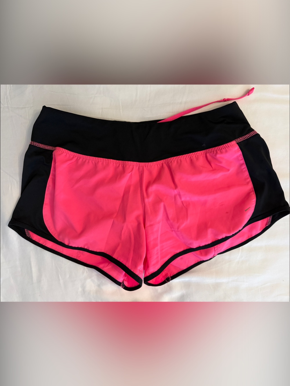 Nike Women's Pink and Black Athletic Shorts